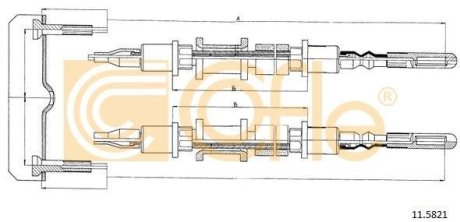 Трос, стояночная тормозная система COFLE 11.5821 (фото 1)