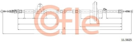 Трос, стояночная тормозная система COFLE 11.5825