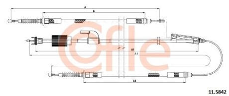 Трос ручного гальма (з електричним гальмом) Opel Zafira C 1.4-2.0D 10.11- COFLE 11.5842