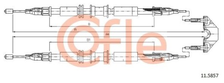 Трос, стояночная тормозная система COFLE 11.5857