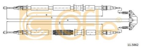 Трос, стояночная тормозная система COFLE 11.5862