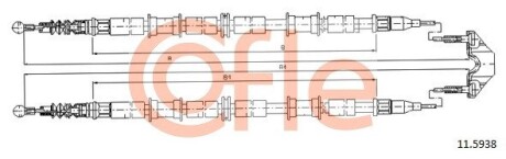 Трос, стояночная тормозная система COFLE 11.5938