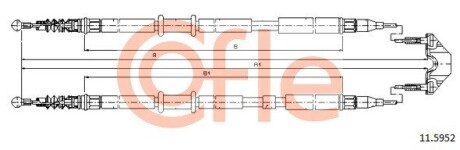 Трос, стояночная тормозная система COFLE 11.5952 (фото 1)