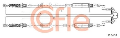 Трос ручного гальма задн. L/P Opel Astra H універсал 1.4-2.0 T 08.04- COFLE 11.5953