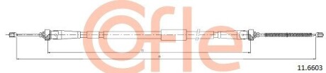 Трос, стояночная тормозная система COFLE 11.6603