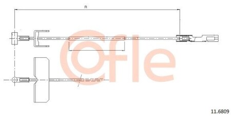 Трос, стояночная тормозная система COFLE 11.6809 (фото 1)