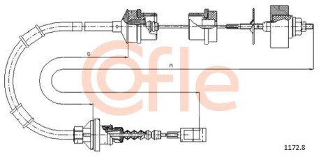 Трос, управление сцеплением COFLE 1172.8