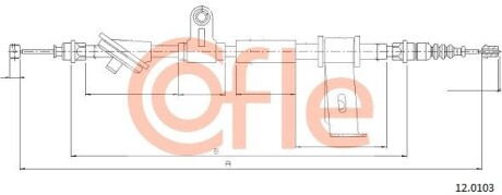 Трос, стояночная тормозная система COFLE 120103