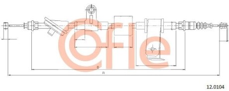 Трос, стояночная тормозная система COFLE 12.0104 (фото 1)