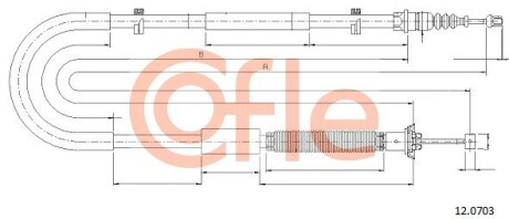 Трос, стояночная тормозная система COFLE 12.0703