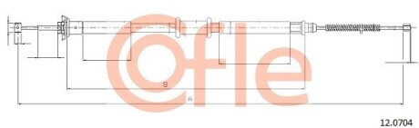 Трос, стояночная тормозная система COFLE 12.0704