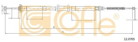 Трос, стояночная тормозная система COFLE 12.0705 (фото 1)