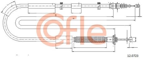 Трос, стояночная тормозная система COFLE 12.0723 (фото 1)