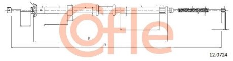 Трос, стояночная тормозная система COFLE 12.0724