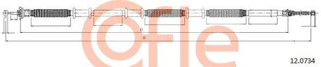 Трос ручного гальма зад. Doblo Maxi Panorama/Combi 05- Л. (2135/1792) COFLE 12.0734