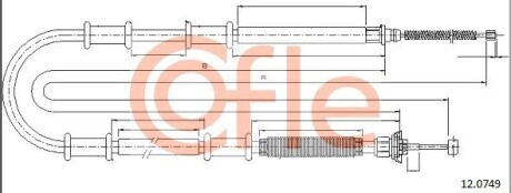 Трос ручника COFLE 12.0749