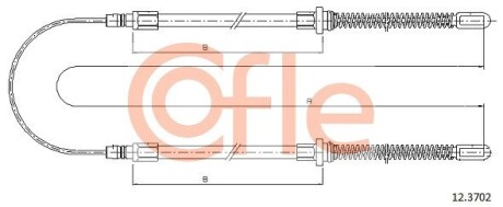 Трос ручника COFLE 12.3702