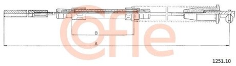 Трос, стояночная тормозная система COFLE 1251.10