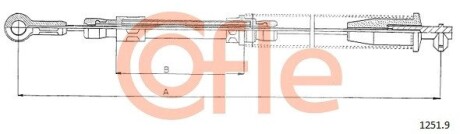 Трос, стояночная тормозная система COFLE 1251.9