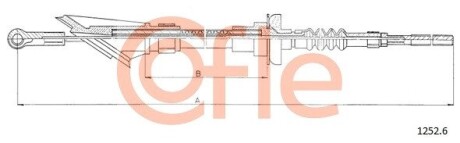 Трос, управление сцеплением COFLE 1252.6