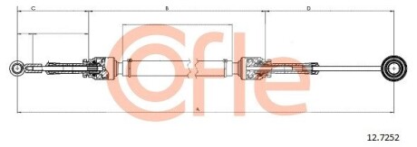 Трос, ступенчатая коробка передач COFLE 12.7252