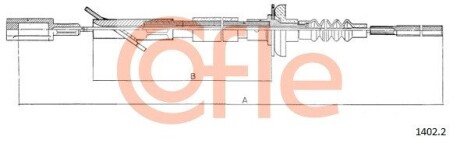 Трос, управление сцеплением COFLE 1402.2