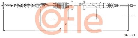 Трос, стояночная тормозная система COFLE 1651.21