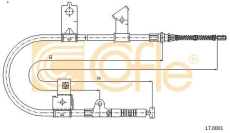 Трос, стояночная тормозная система COFLE 17.0001 (фото 1)