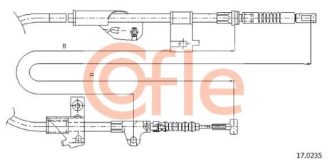 Трос, стояночная тормозная система COFLE 17.0235 (фото 1)