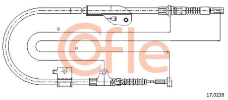 Трос, стояночная тормозная система COFLE 17.0238 (фото 1)