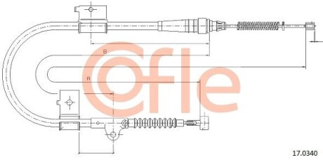 Трос, стояночная тормозная система COFLE 17.0340 (фото 1)