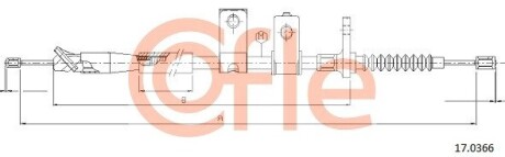 Трос, стояночная тормозная система COFLE 17.0366