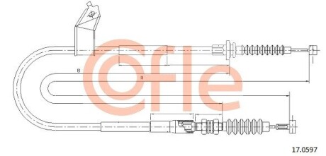 Трос ручника COFLE 17.0597