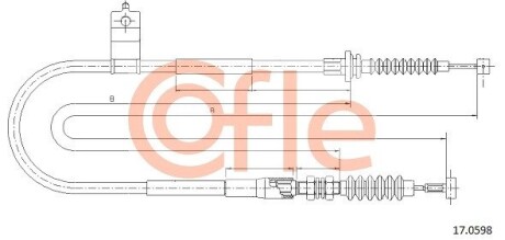 Трос ручника COFLE 17.0598