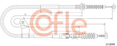 Трос, стояночная тормозная система COFLE 17.0599