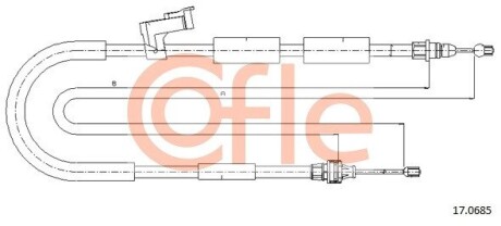 Трос, стояночная тормозная система COFLE 17.0685 (фото 1)