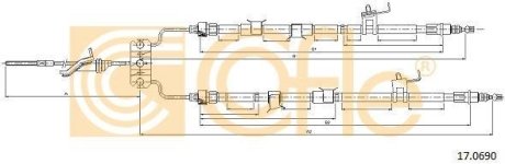 Трос, стояночная тормозная система COFLE 17.0690 (фото 1)