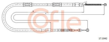 Трос, стояночная тормозная система COFLE 17.1042