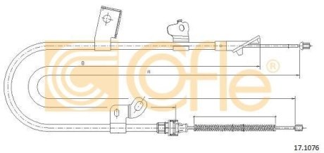 Трос, стояночная тормозная система COFLE 171076 (фото 1)