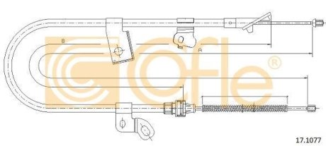 Трос, стояночная тормозная система COFLE 17.1077 (фото 1)
