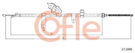 Трос, стояночная тормозная система COFLE 17.1080