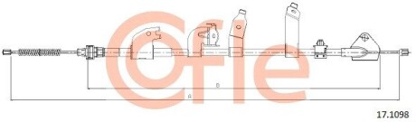 Трос, стояночная тормозная система COFLE 17.1098
