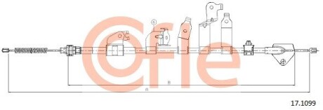 Трос, стояночная тормозная система COFLE 17.1099