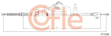 Трос, стояночная тормозная система COFLE 17.1101 (фото 1)