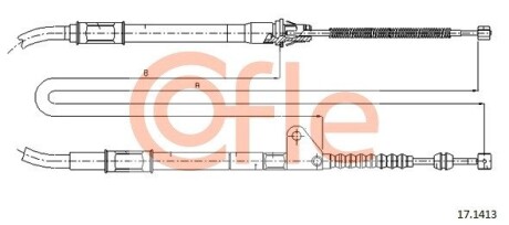 Трос, стояночная тормозная система COFLE 17.1413 (фото 1)