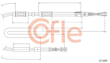 Трос, стояночная тормозная система COFLE 17.1425 (фото 1)