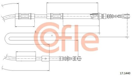 Трос, стояночная тормозная система COFLE 17.1440