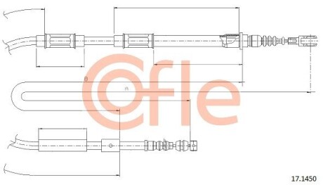 Трос, стояночная тормозная система COFLE 17.1450 (фото 1)