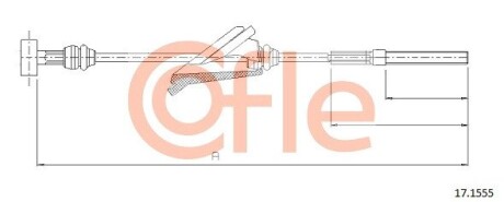 Трос, стояночная тормозная система COFLE 17.1555 (фото 1)