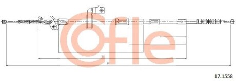 Трос, стояночная тормозная система COFLE 17.1558 (фото 1)